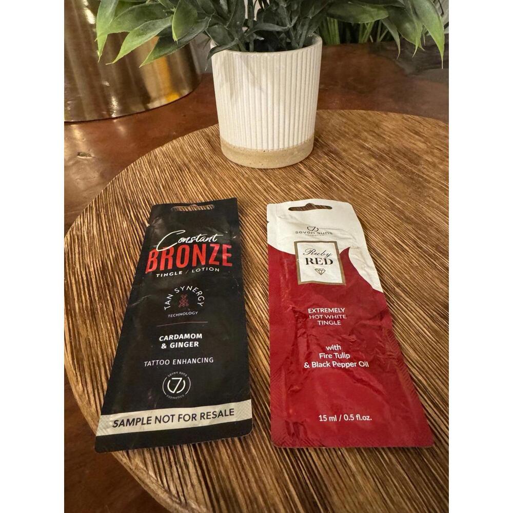 Tingle tanning lotion packets